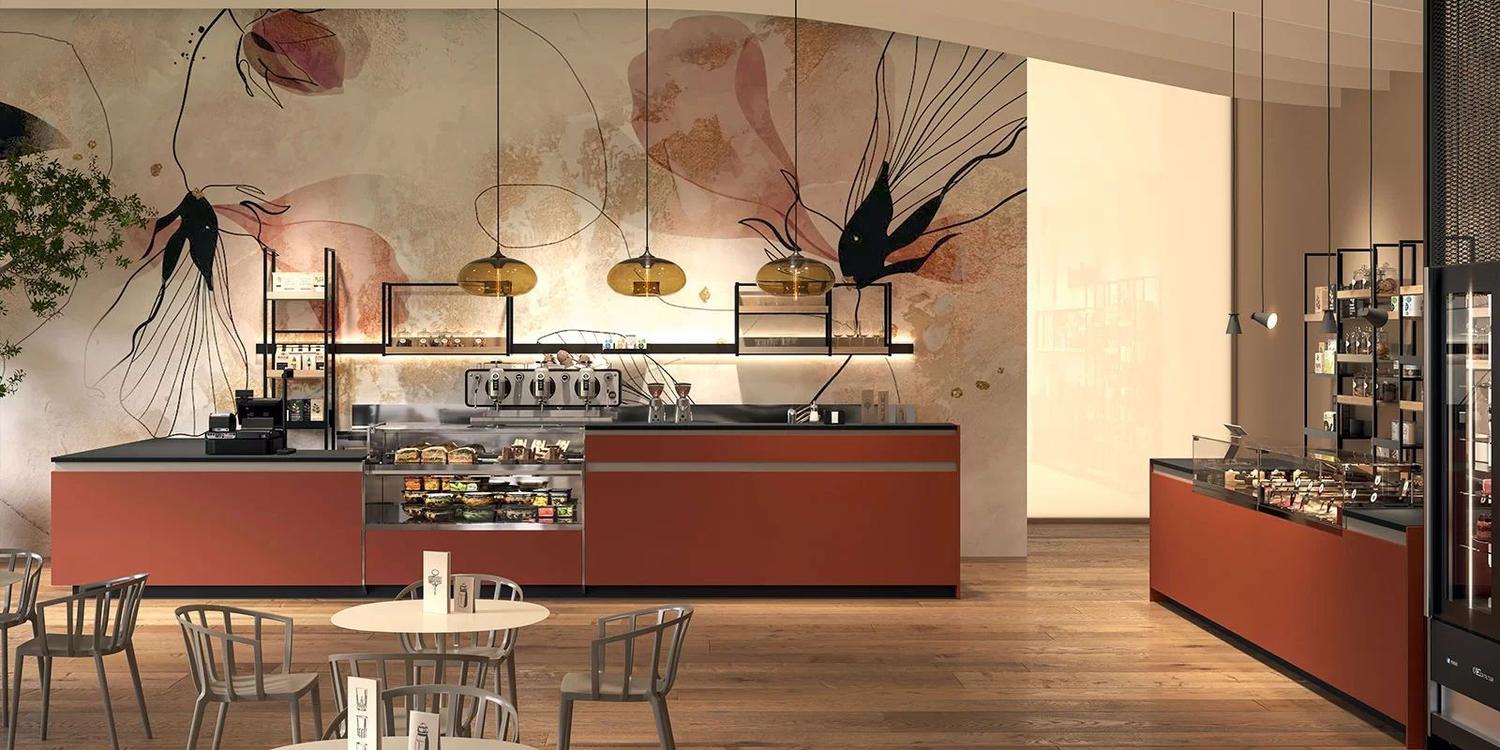 Banco bar con illuminazione su misura